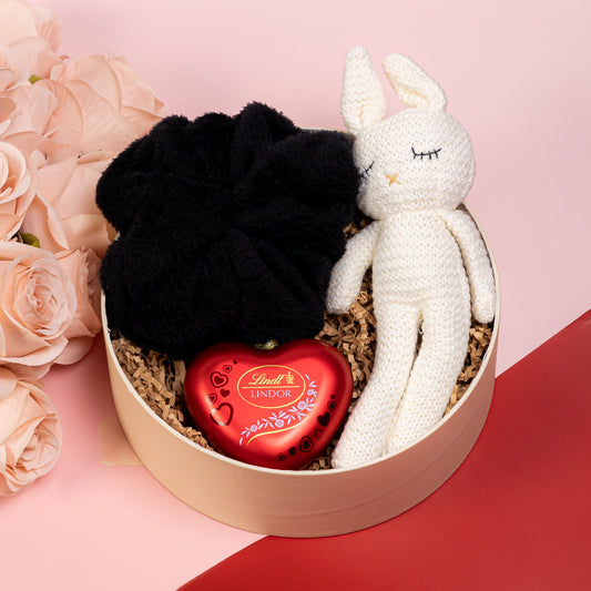 Love White Bunny Valentines Hamper